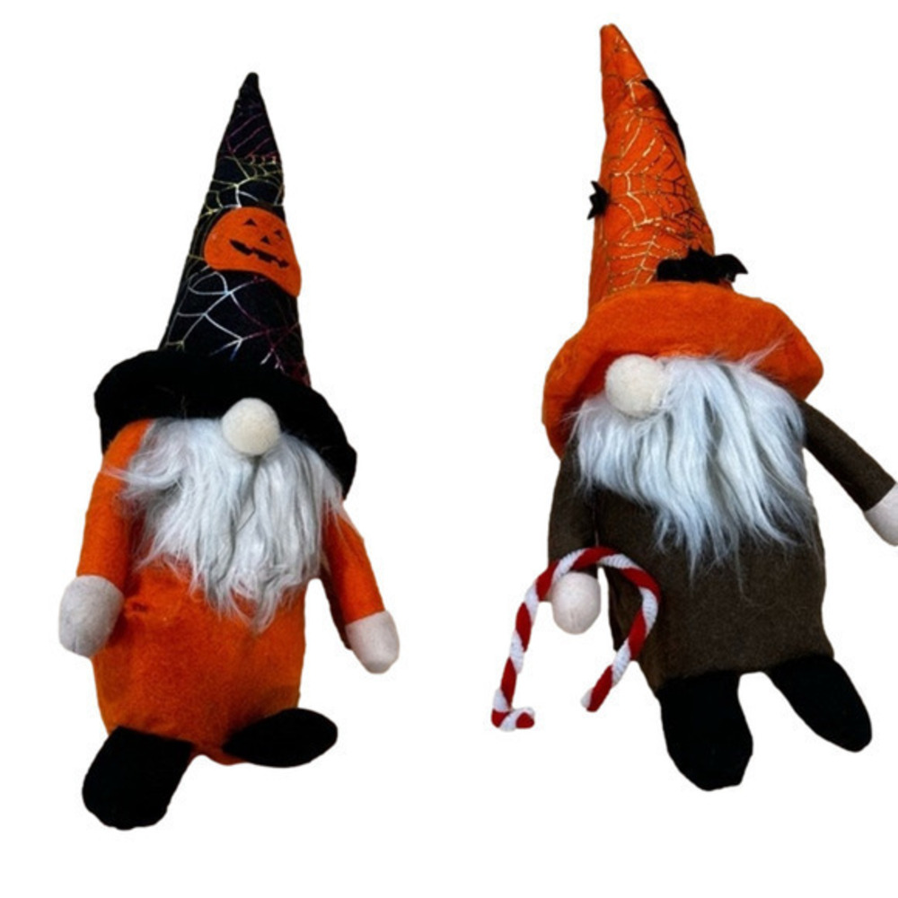 🌷 Spooky Halloween Gnome Decor Set - Orange and Black